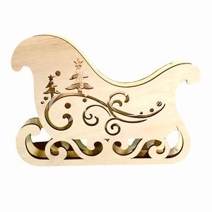Christmas Crafts Unpainted Wood Sleigh With Light